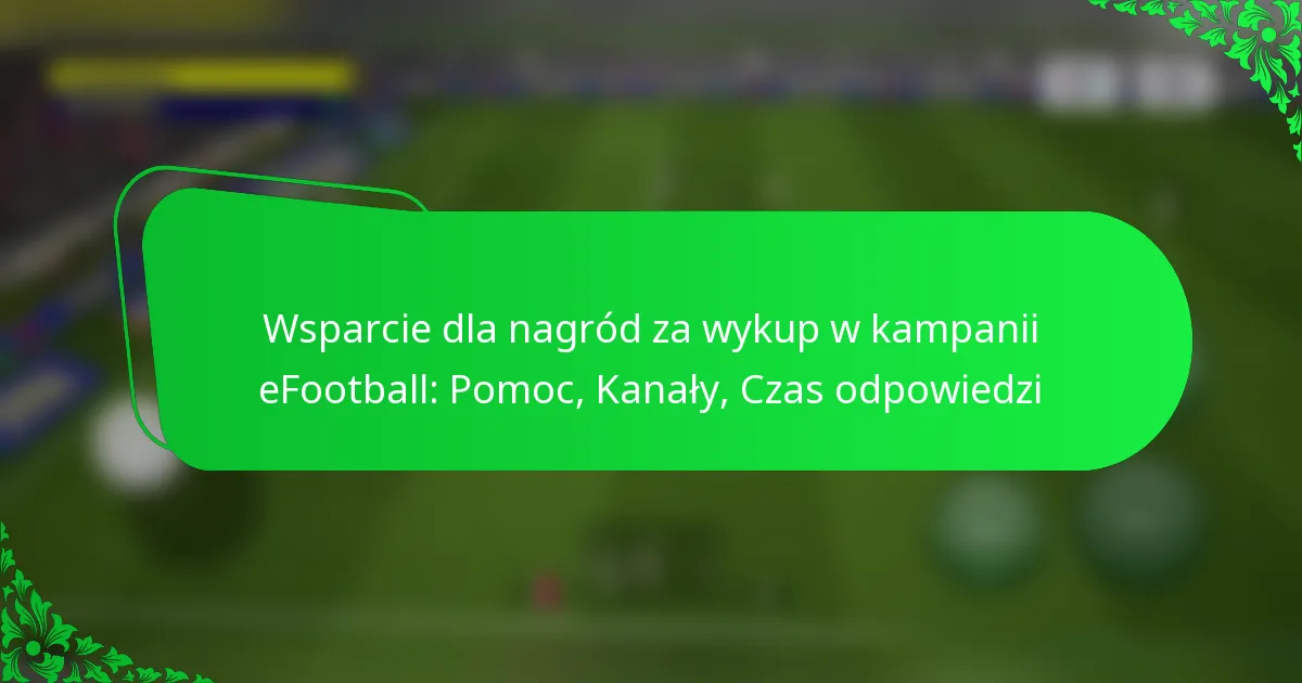 Wsparcie dla nagród za wykup w kampanii eFootball: Pomoc, Kanały, Czas odpowiedzi