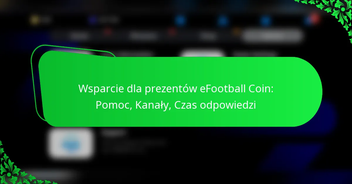Wsparcie dla prezentów eFootball Coin: Pomoc, Kanały, Czas odpowiedzi