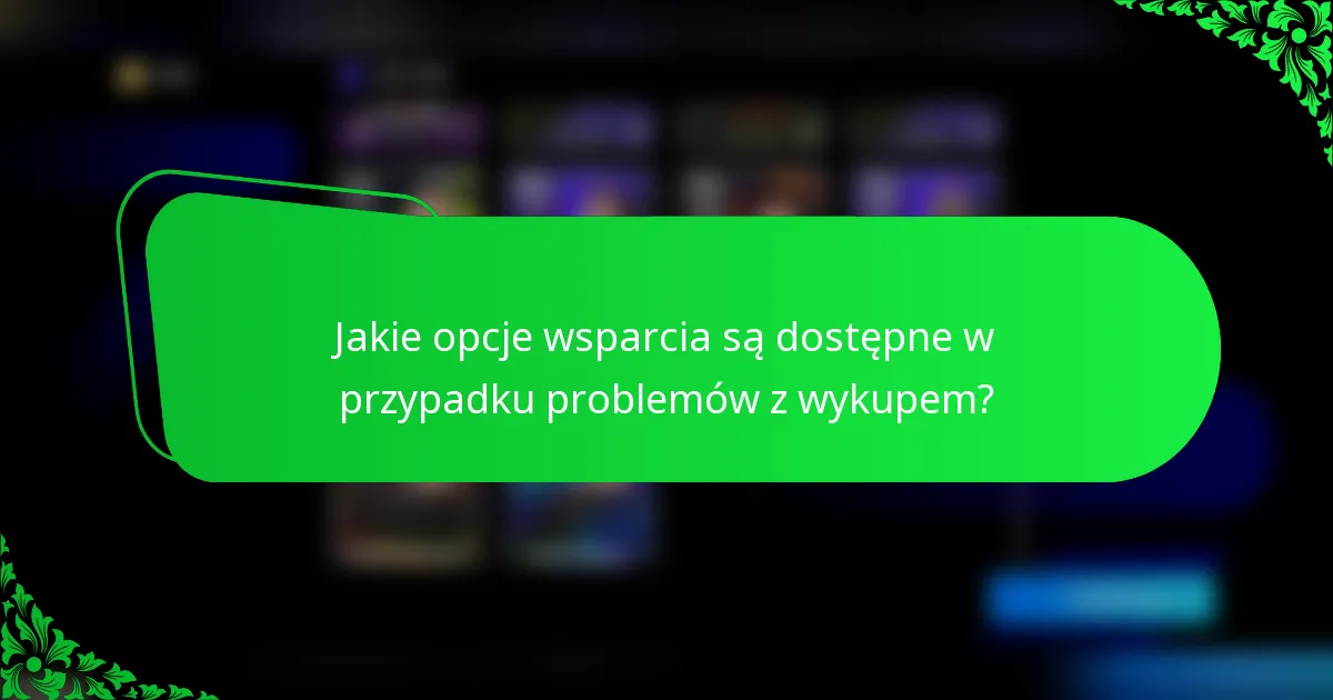 Jakie opcje wsparcia są dostępne w przypadku problemów z wykupem?