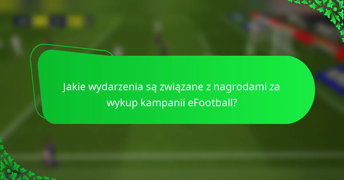 Jakie wydarzenia są związane z nagrodami za wykup kampanii eFootball?